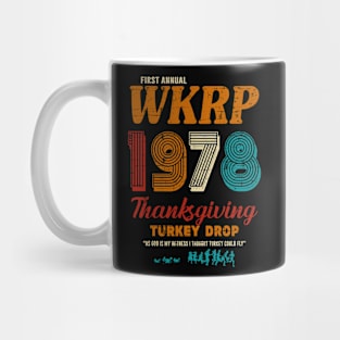 Thanksgiving Day WKRP Turkey Drop 1978 in Cincinnati Distressed Mug